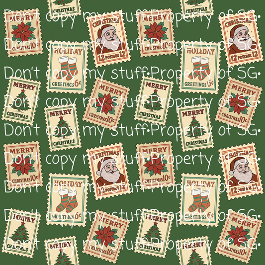 Christmas Stamps Seamless