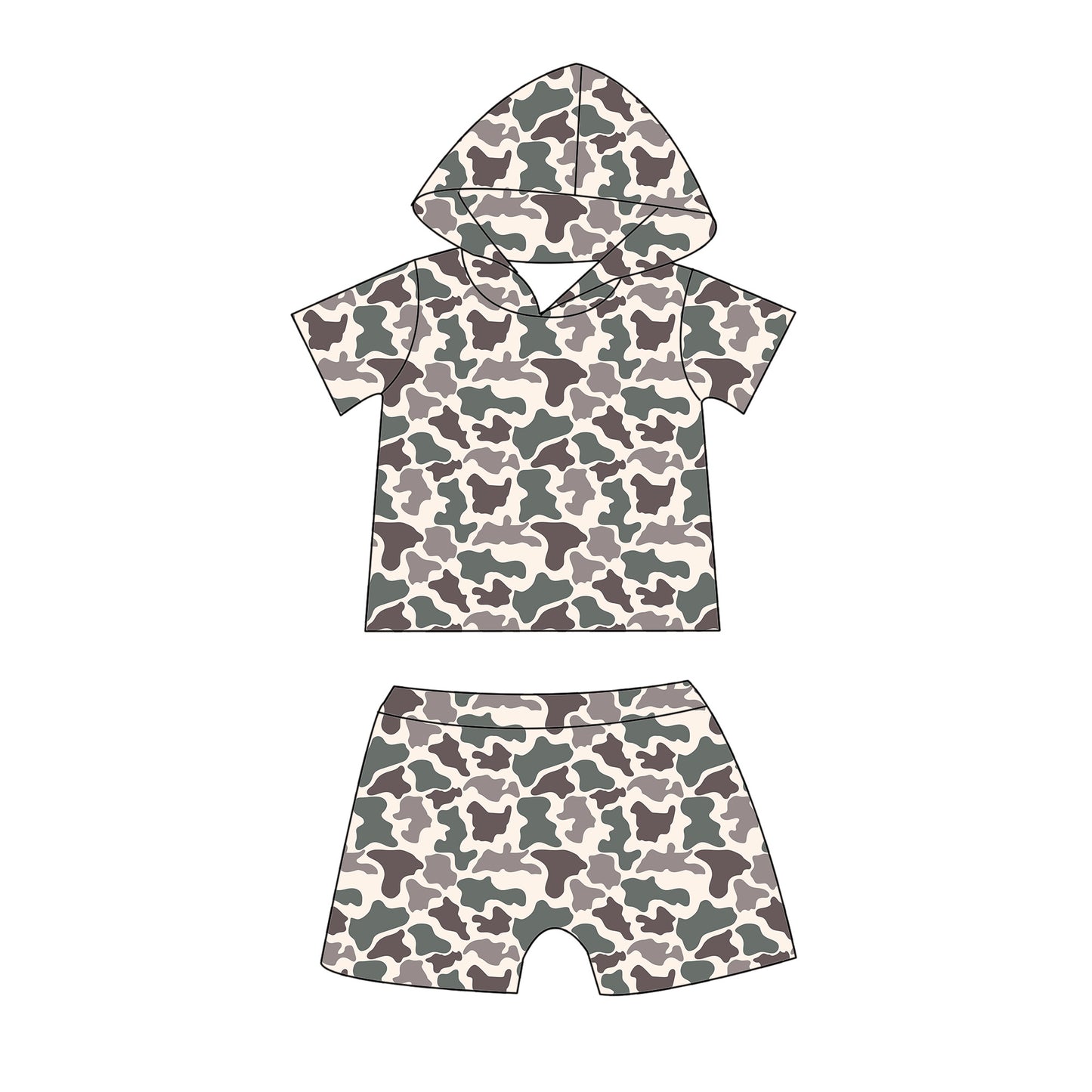 I’m a Doe-Light Hooded Shorts Set