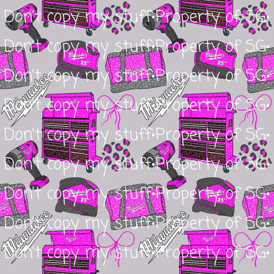 Pink Leopard Tools Seamless