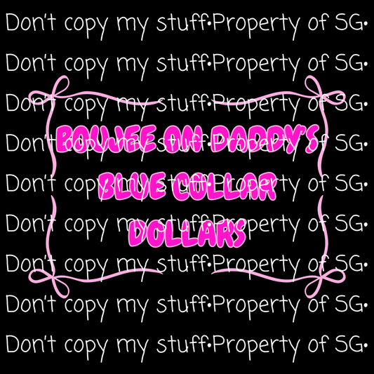 Bow Blue Collar Dollars PNG