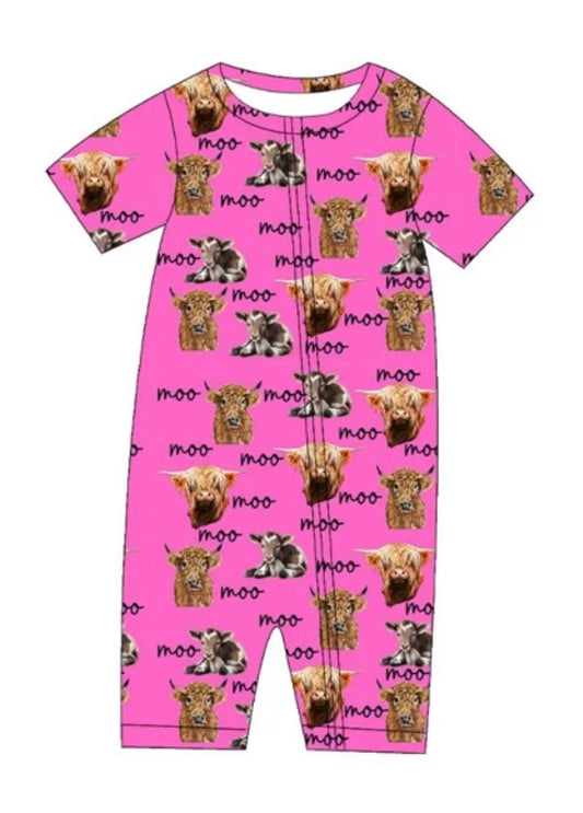 Pink Everywhere a Moo Moo Shorty