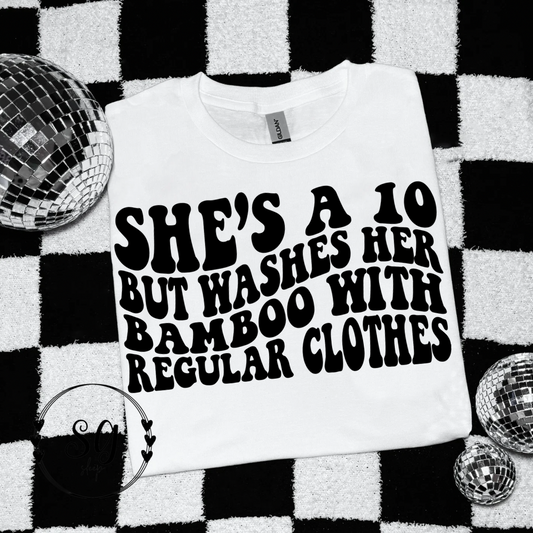 Washes her Bamboo Tee
