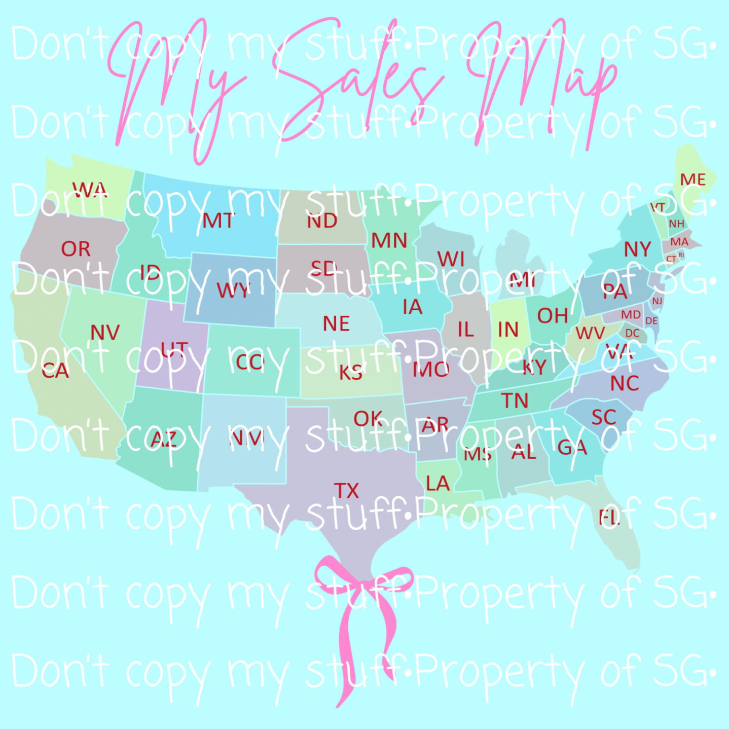 Pastel State Sales Map