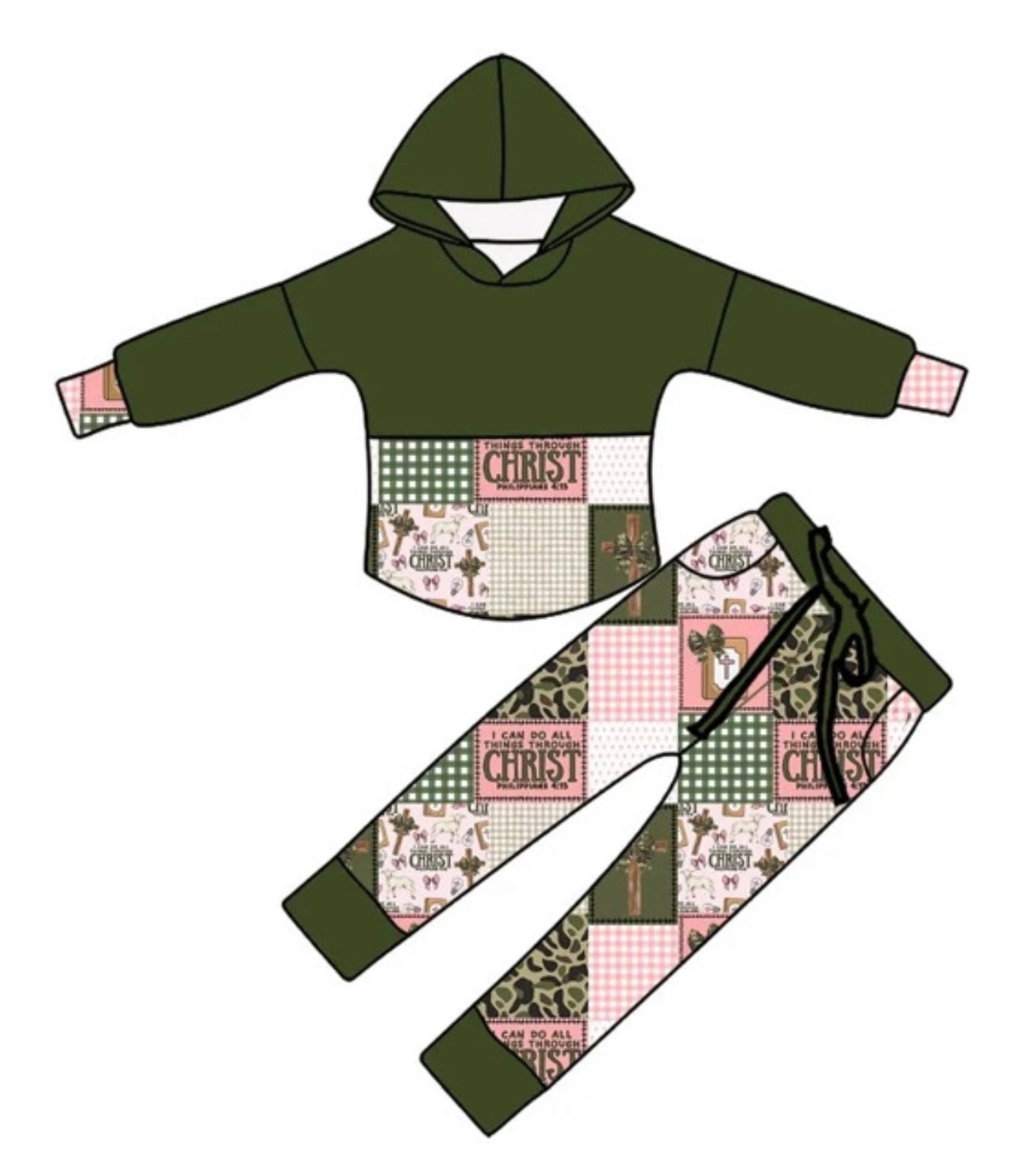 Pink Camo Worship Pullover Set