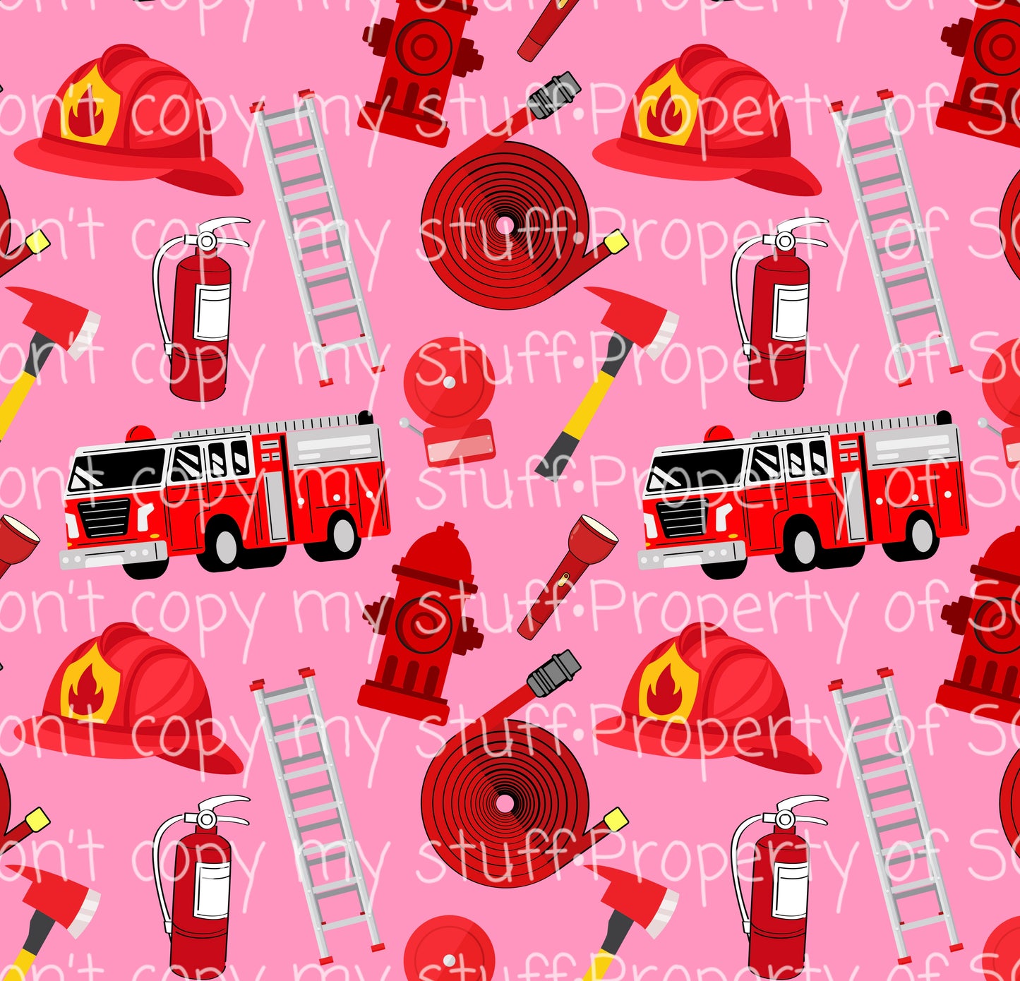 Pink Firefighter Seamless