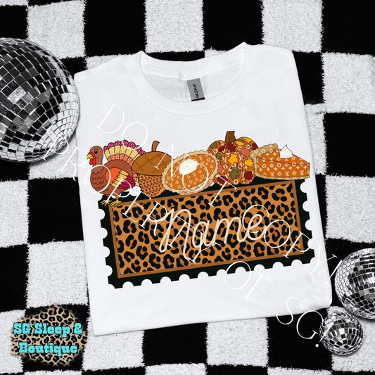 Leopard Thanksgiving Custom Name PNG