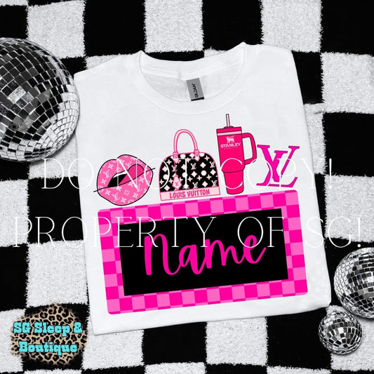 Pink Boujee Custom Name PNG