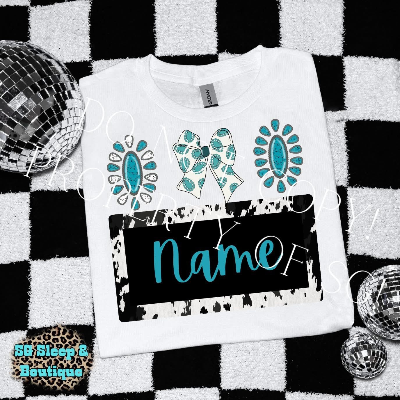 Cow Concho Custom Name PNG