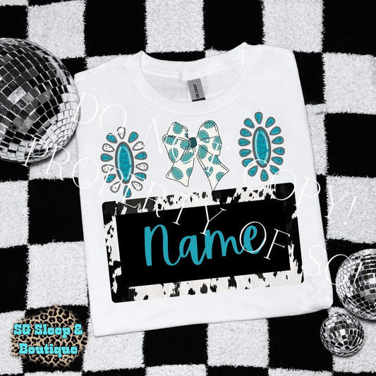 Cow Concho Custom Name PNG