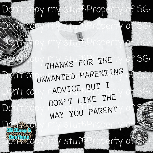 Unwanted Parenting Advice PNG