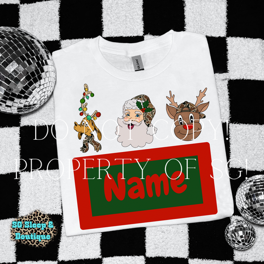 Camo Christmas Custom Name PNG