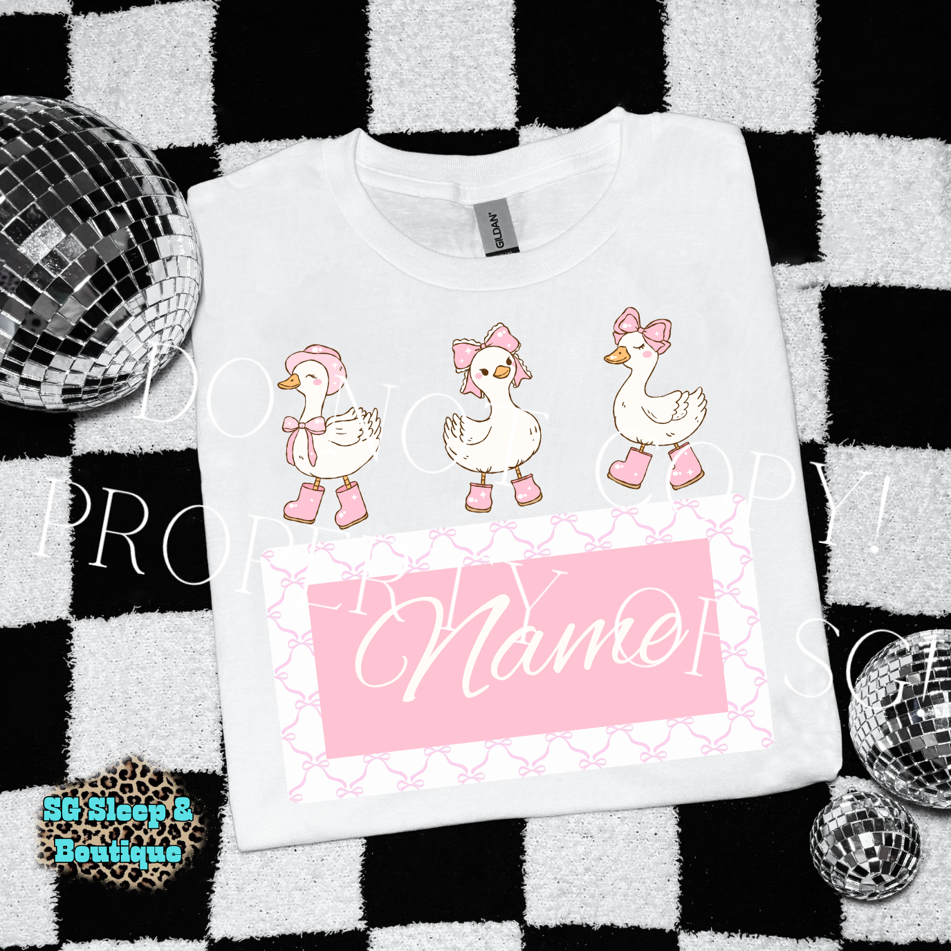 Pink Goose Custom Name PNG
