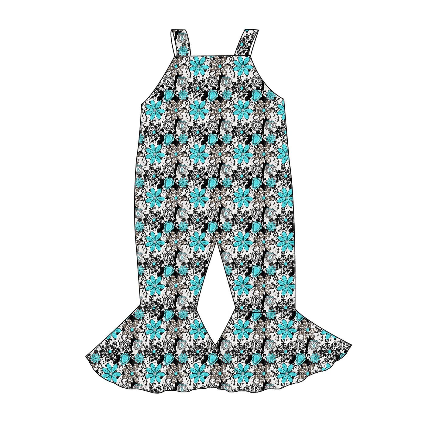 Cowgirl Flowers Bell Romper