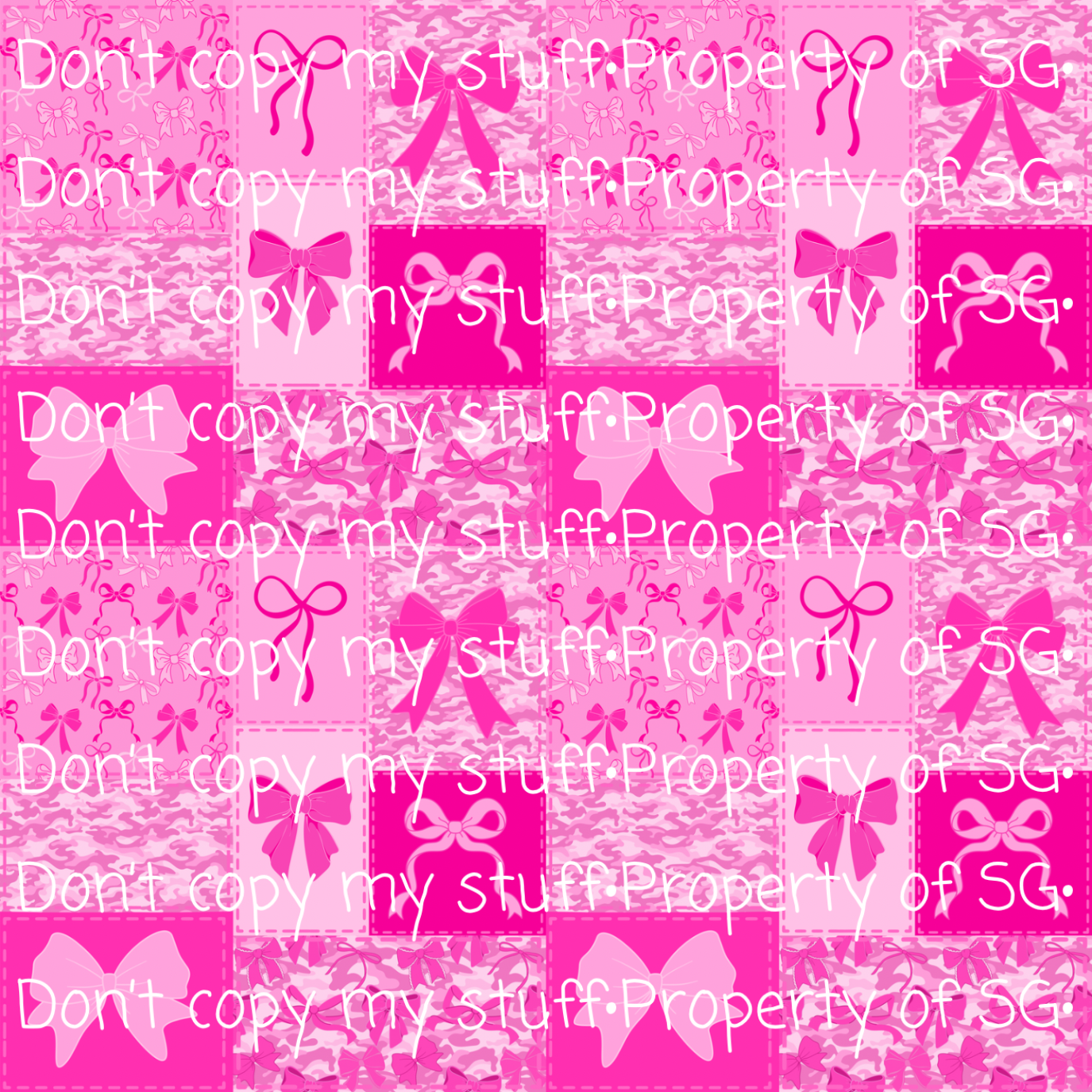 Patchwork Pink Camo Bow Seamless