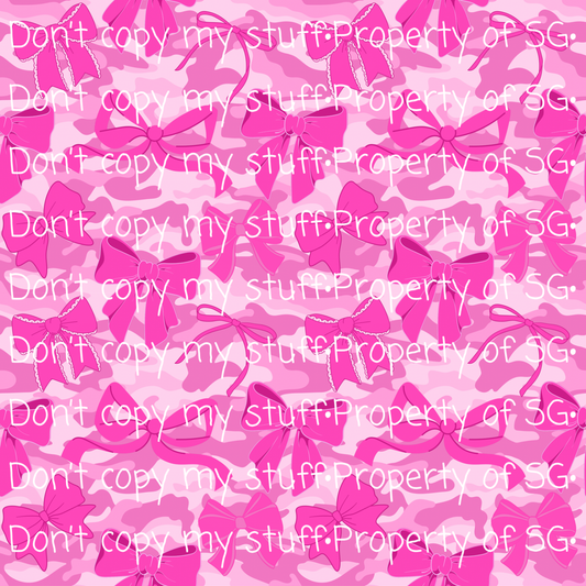 Pink Camo Bow Seamless