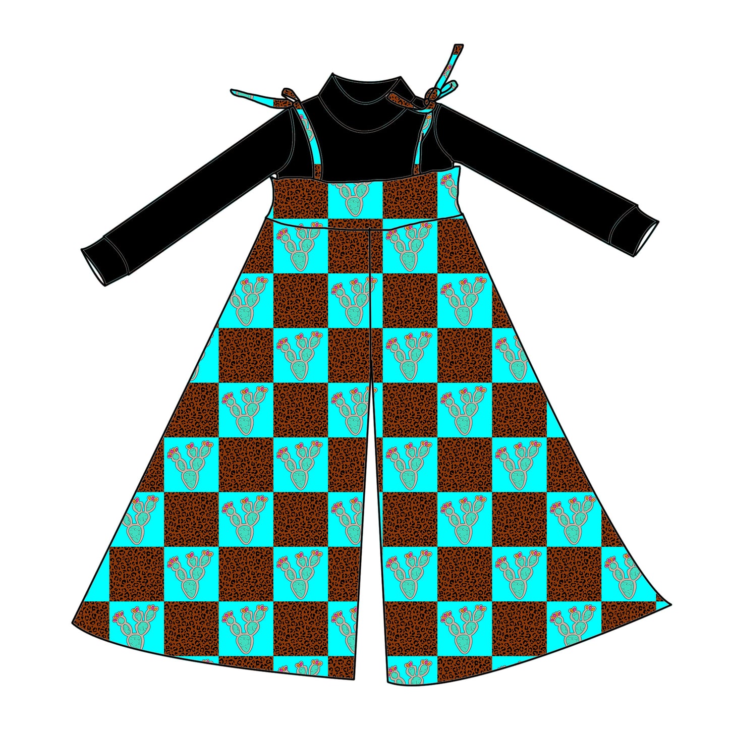 Desert Checks Flare Romper & Top