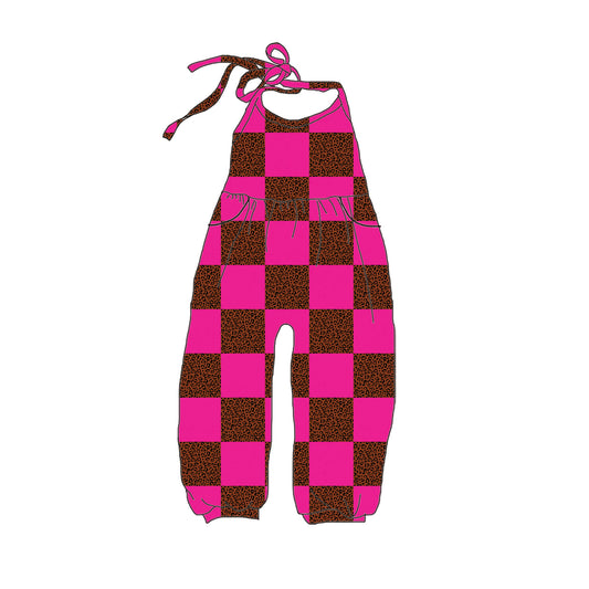 Wild Checks Halter Romper