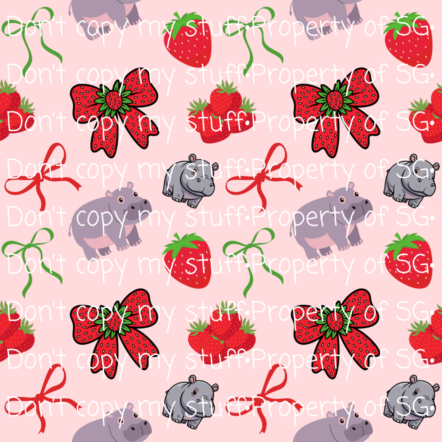 Strawberry Hippo Seamless