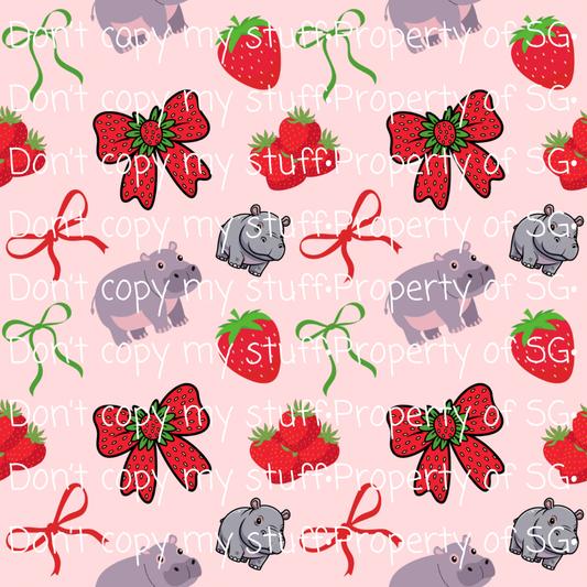Strawberry Hippo Seamless