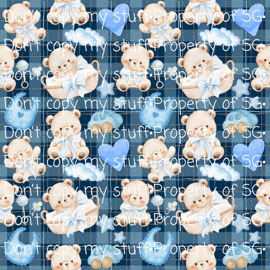 Blue Teddy Seamless