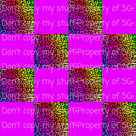Vibrant Leopard Checks Seamless