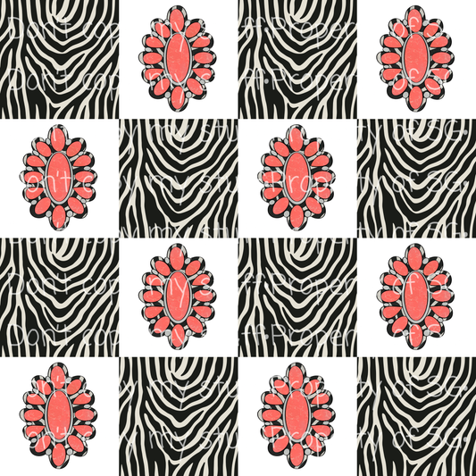 Peachy Zebra Concho Seamless