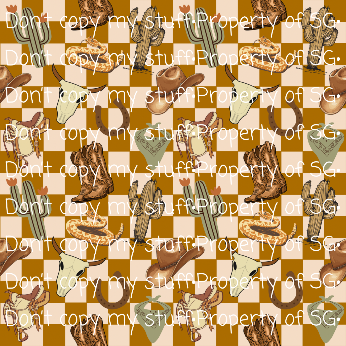 Checkered Cowboy Seamless