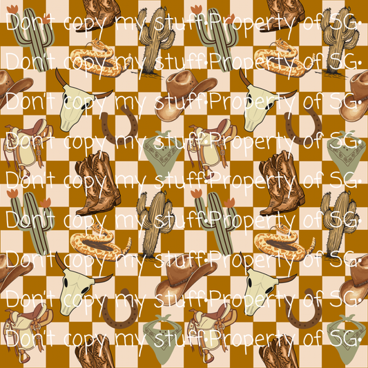 Checkered Cowboy Seamless