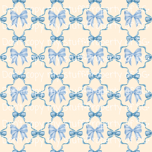 Cream & Blue Coquette Seamless