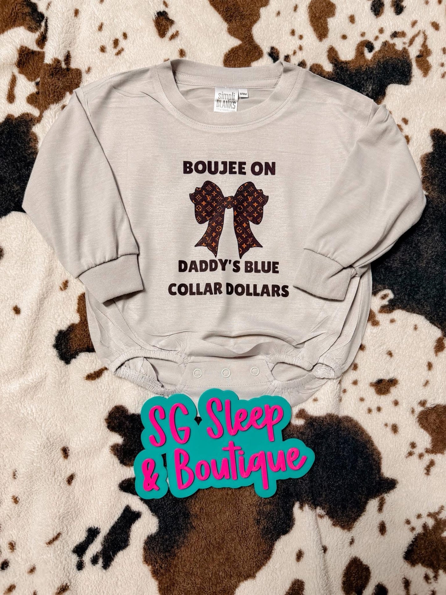 Boujee Blue Collar Bow Bubble