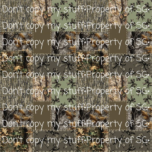 Camo Bows Patchwork Seamless