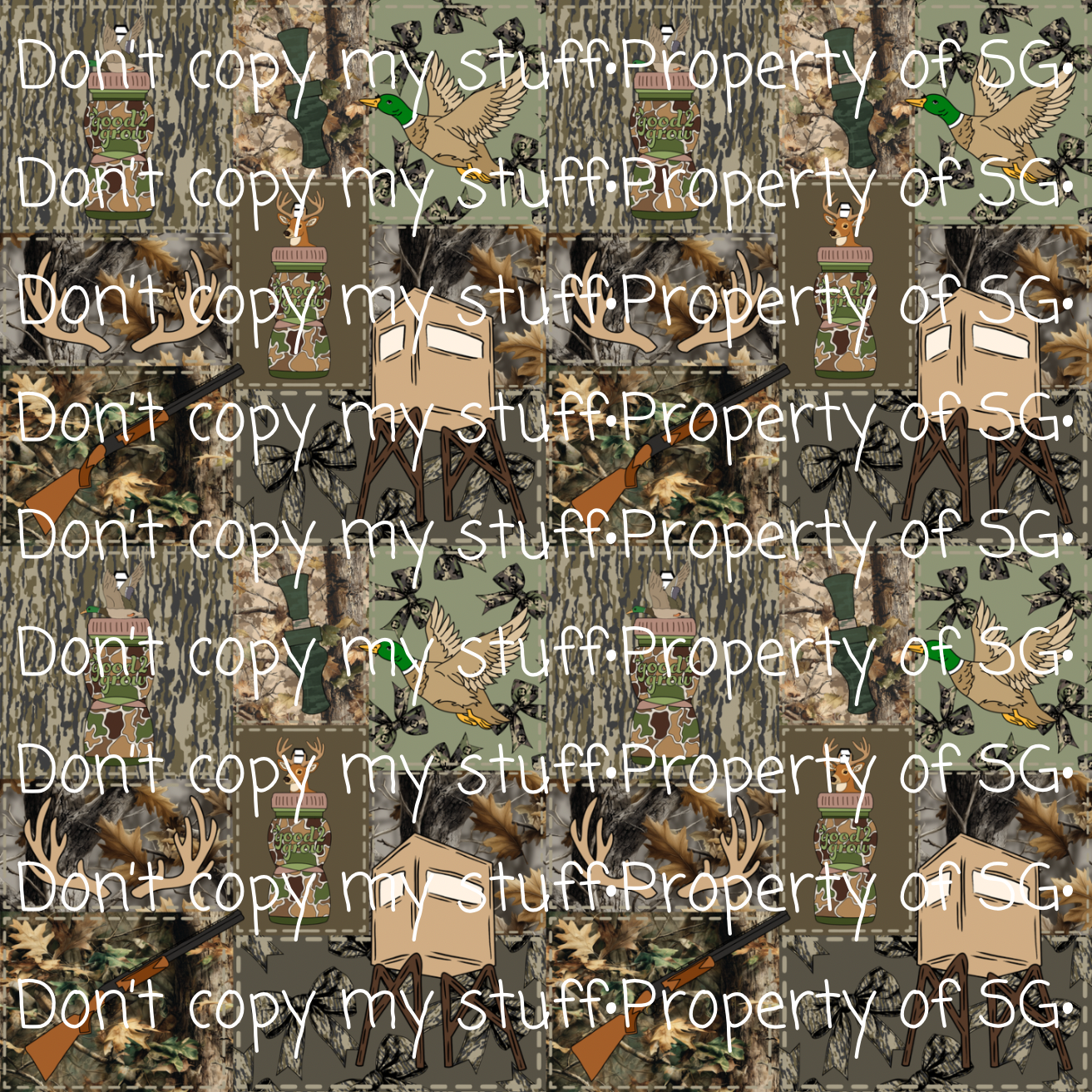 Deer Stand & Bows Patchwork Seamless