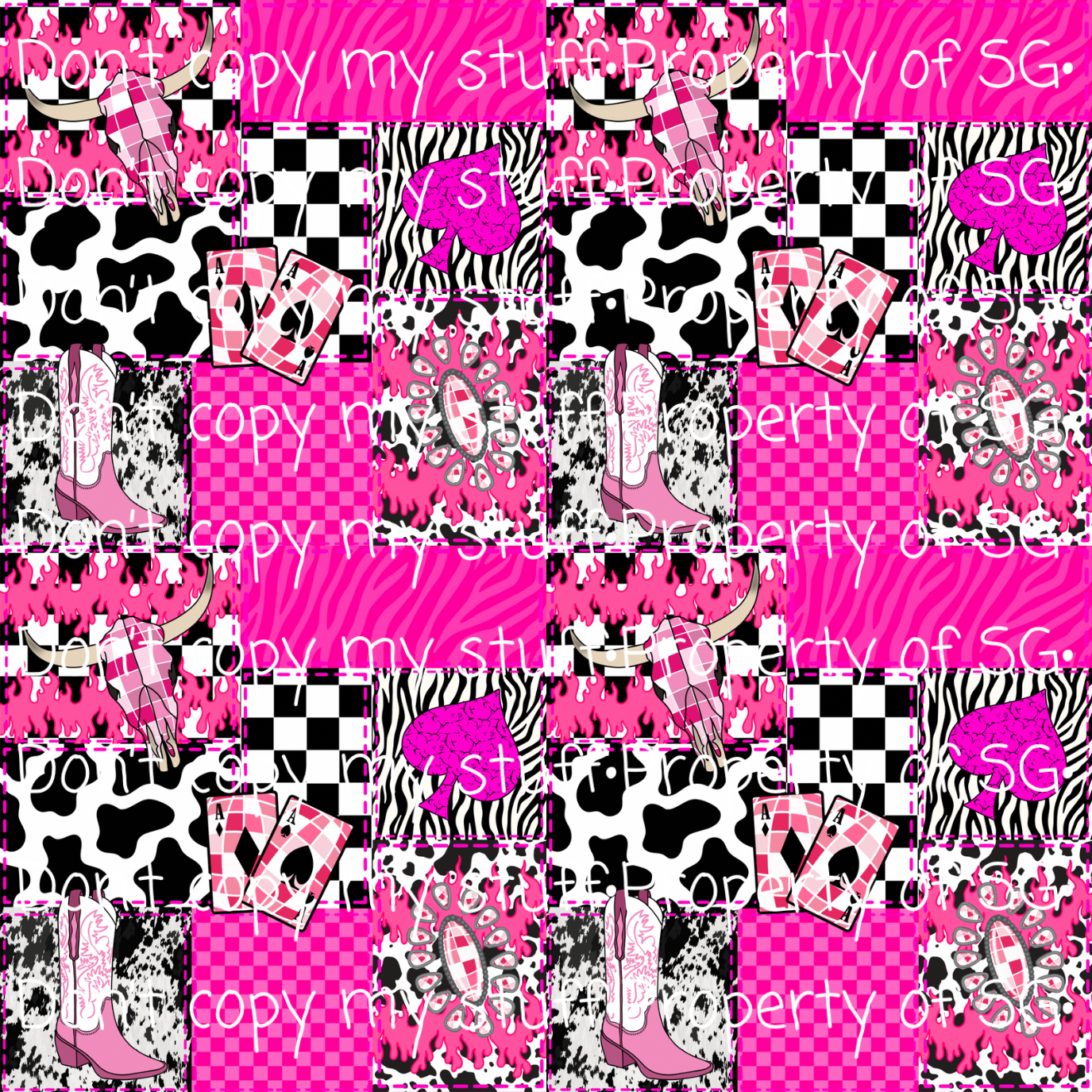 Pink Punchy Patchwork Seamless
