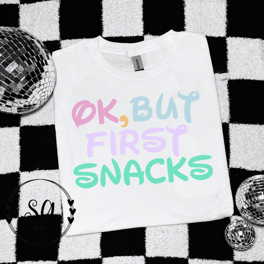 But first Snacks tee